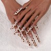 Artiprint Leopard Print Press On Nails with Rhinestone Accents, Long