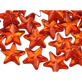 Allstarco Star Rhinestones Embelishments 15mm Flat Back Acrylic Plastic Gems for Jewelry, Crafts, Costumes, Invitations, Cosplay - 35 Pieces (Orange Hyacinth .HC)