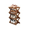 Simcat Wood Shoe Rack Foldable Shoe Organizer Shoe Storage for