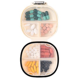 Daily Pill Box 7 Day | Travel Medication Holder Dispenser - 7 Compartments Travel Pill Organizer, Moisture Proof Round For Pocket Purse, Supplement Storage Usage
