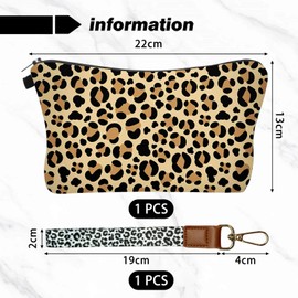 TVSVKWE 1 Piece of Leopard Print Bag and 1 Piece of Leopard Print Lanyard, Retro Storage Bag, Large-Capacity Storage Bag, Travel Supplies.