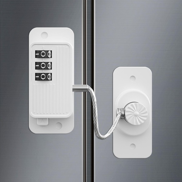 KIZZHISI Refrigerator Lock (1 Pack), Heavy Duty Combination Fridge Lock,