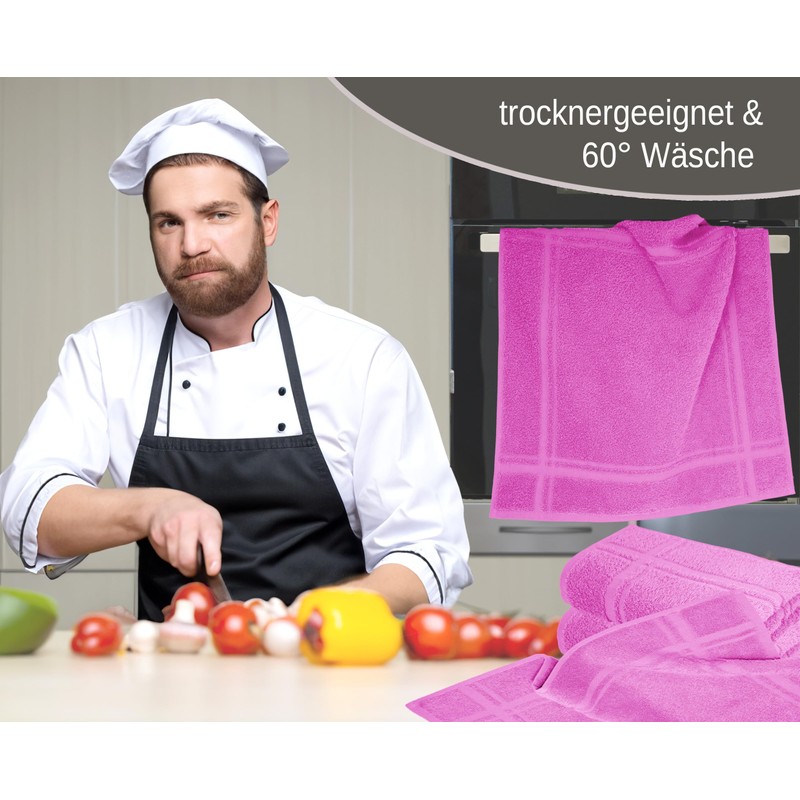 Lashuma Tea Towels Pink Lotus London 4 x Kitchen Drying