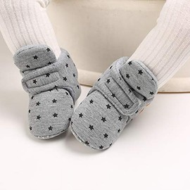 Aisprts Unisex Baby Winter Shoes, Newborn Cotton Baby Girls Boys Boots Socks with Fleece Lining Non-Slip Warm Baby Shoes, E1