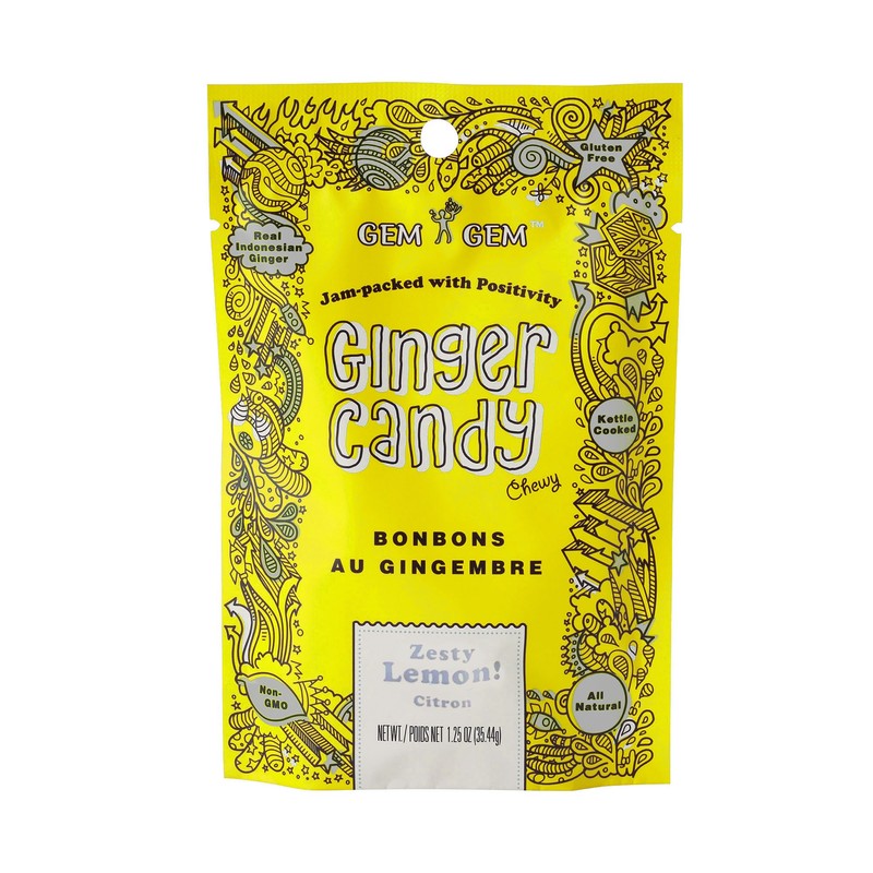 Gem Gem Ginger Candy Chewy Ginger Chews (Assorted Mix, 1.25oz,