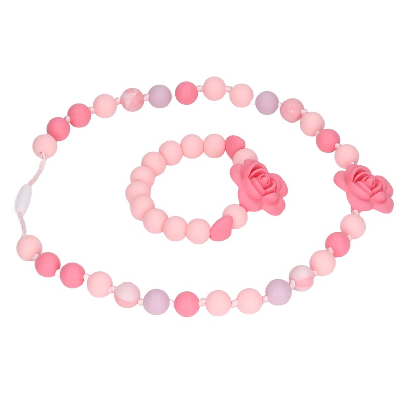 Teething Necklace Bracelet Silicone Flower Shape Design Elegant Exquisite Infant