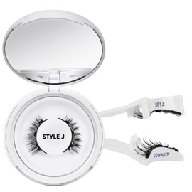 QUEWEL Magnetic-Eyelashes with Applicator, 1 Pair Reusable Magnetic Lashes Natural Look, No Glue Needed Eyelashes, Easy to Wear and Remove (Magnetics Eyelash Kit style J-NEW)