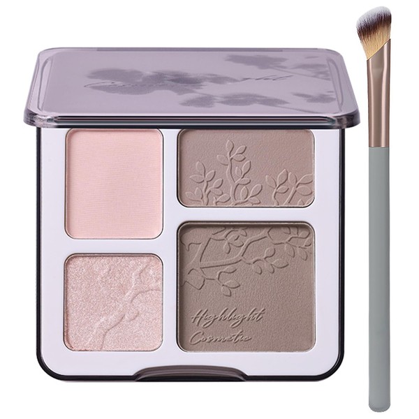 Lilyloria Face Highlighter Contour Shading Palette Sculpting Long-lasting Shimmer Pressed