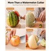 Triangle Watermelon Cutter, 430 Stainless Steel Slicer Tool with Wooden