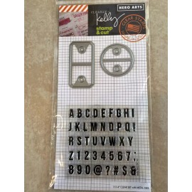 Hero Arts Clearly Kelly Hero Arts Alpha Tabs Clear Acrylic Stamp & Cut Die Set NEW