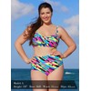 Ocean Blues Women's Neon Striped Plus Size Bikini Top Twist