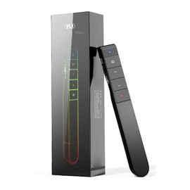 Wireless Presenter Remote Control Ergonomic Design USB Charging Presentation Clicker for Meeting Black