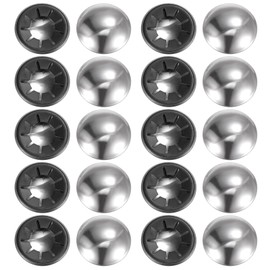 sourcing map 20PCS 65Mn Steel Push on Push Nut Caps 0.79 Inch Axle Push Nut Fastener for Hand Trucks, Lawn Wagons, and Rolling Bins, M20 x 42mm