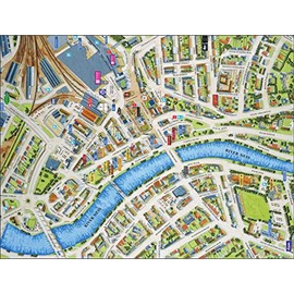 HPY Cityscapes Street Map Of Inverness 400 Piece Jigsaw Puzzle 470mm x 320mm (hpc)