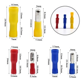 Yosawo 160-pieces Insulated Male/Female Bullet Wire Connector Quick Splice Electrical Crimp Terminal (ZDZ)