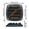 LEQMG Marine Boat Square Air Vent,Black Louver Ventilation Grille,Free Stainless