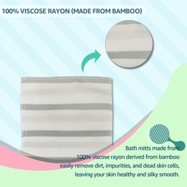 [CUTIE MANGO] Toalla de baño exfoliante coreana de rayón viscosa, paño de limpieza corporal, varios colores para limpieza profunda y masajes de piel para hombres y mujeres (impresión en gris, 6 piezas)