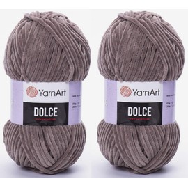 Yarn Art Dolce Yarn 100% Micro Polyester 2 Pack 260m 2 x 100g Super Bulky: 6 Baby Chenille Yarn (754 Mink)