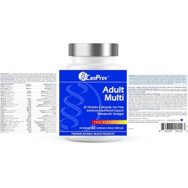 CanPrev Adult Multi, 60 V-Caps 30-Day Supply - Non-GMO and Gluten-Free - High-Potency Multivitamin and Multi-Mineral Formula - Iron-Free - Easy to Digest - Complete Daily Vitamins and Minerals