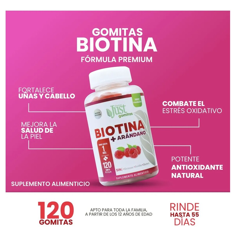 Biotina Arándano Olnatura Just 120 Gomitas