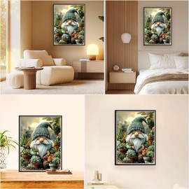 EOBROMD Paint by Numbers Adult Kit for Beginner Gnome, DIY Paint Kits Crafts, peinture a numero adulte Paint by Numbers for Home Decor Gift 40x50cm(Without Frame)