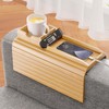 Bestjing Bamboo Sofa Armrest Tray - Couch Arm Tray with