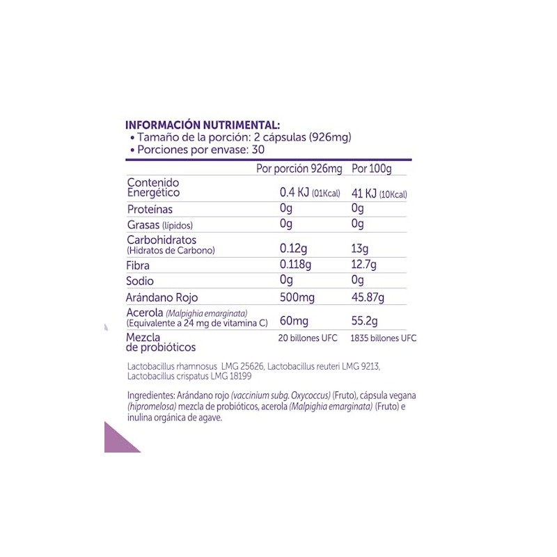 Bioflora Probióticos Woman + Arándano + Vitamina C, 60 Cápsulas