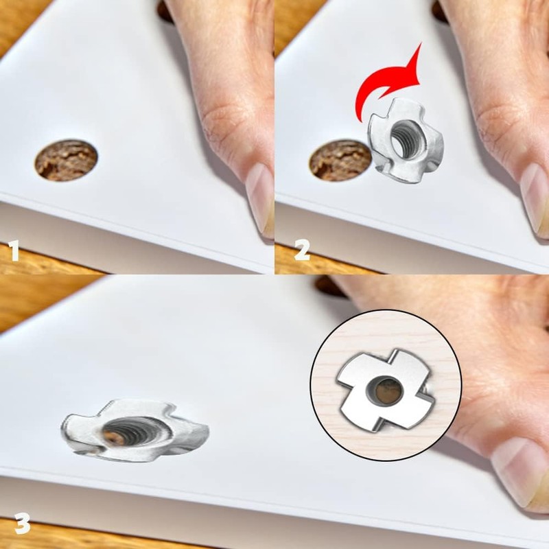 T-Nut Nail Nuts with 90 Pcs Storage Case M3 /