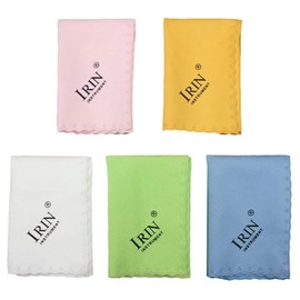 Chaojibao 5pcs 5 Colors Musical Instrument Microfiber Cleaning Cloth, Premium Musical Instrument Cloth Guitar Bass Piano Cleaning (1 each of 5 Colors)