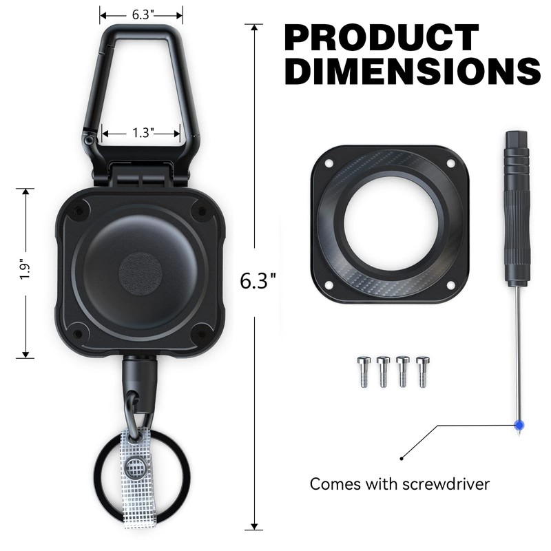 LIUGX 2 Pack Retractable Keychain for Airtag Holder, Belt Clip