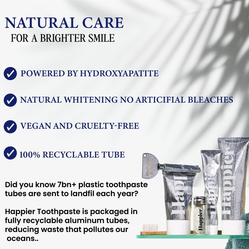 Happier Fresh Mint Toothpaste I Natural Whitening Toothpaste with Hydroxyapatite