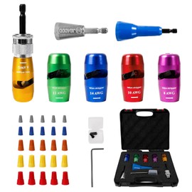 Wire Stripper for Drill, US Standard Wire Twister Tool compatible with AWG 6/8/10/12/14 Gauge, Wire Stripper and Twister Tool with 25PCS Wire Caps, Professional Electrician Wire Stripping Tool