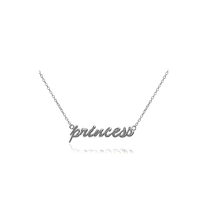 jewellerybox Sterling Silver Princess Necklace on 16 Inch Chain