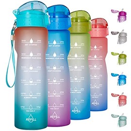 Goothdurs 32 oz Motivational Water Bottle with Time Marker & Straw to Drink– Leak Proof BPA Free Non-Toxin for Gym Running Outdoors