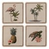 Karma, Cork Drink Coasters Set of 4, Palm Tree Square