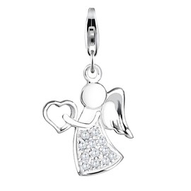Nenalina 716096-019 Charm Angel Pendant in 925 Sterling Silver Fit All Brands of Charm Necklaces