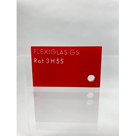 EH Design Acrylic Glass Cuts in Red - 250 x 250 mm | 3 mm Thick Plexiglas® GS | Ideal for DIY Projects and for Model Making | Easy to Work (Drill, Saw, Glue)