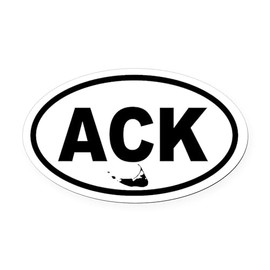 CafePress ACK Nantucket Map Oval Car Magnet, Euro Oval Bumper Magnet