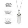 LAVISA Obelisk Gemstone Necklace, Pendant, Real Crystal Chain, Rose Quartz