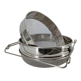 Honey Strainer for 5 Gallon Bucket Stainless Steel Double Sieve Honey Filter Strainer for Clean Honey with Up to 16.5 inches Extendable Arms