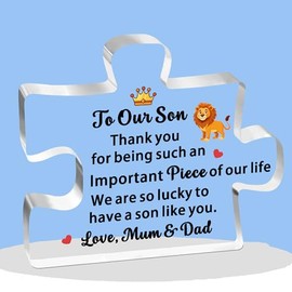 FMCC To Our Son Gifts from Mum And Dad for Men Boys Son Birthday Gifts Acrylic Plaque Son Gifts Christmas Graduation Gifts for Son