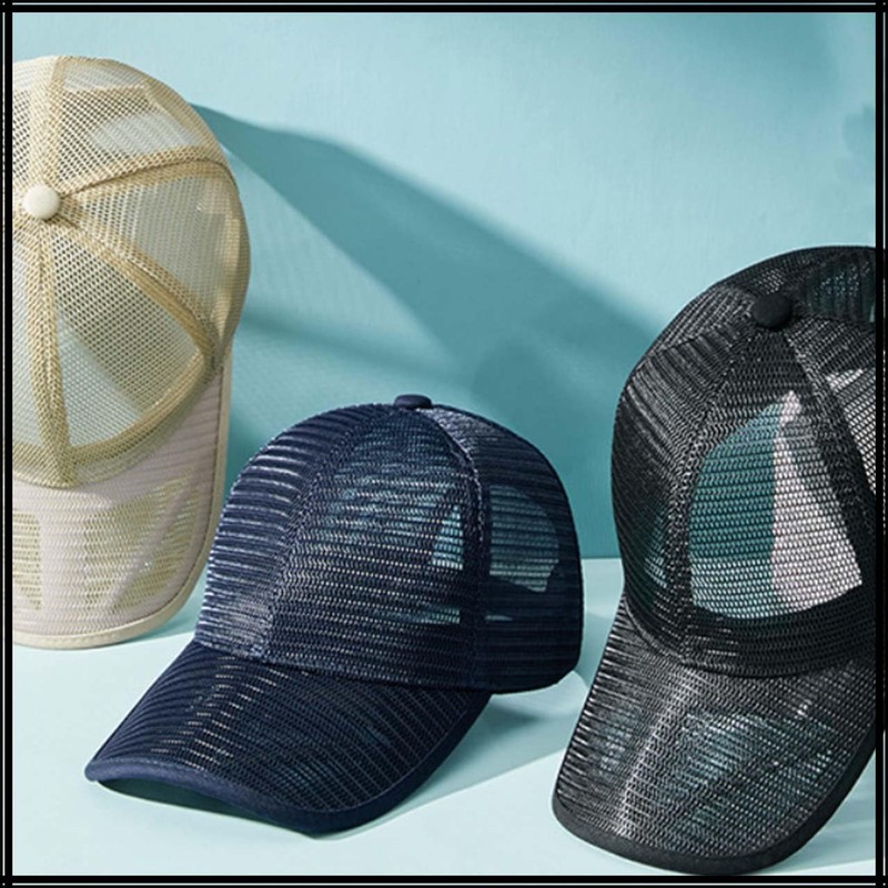 White Fang CZ068 Hat, Sports, Brim, Plain, Mesh, Stylish, Cool,