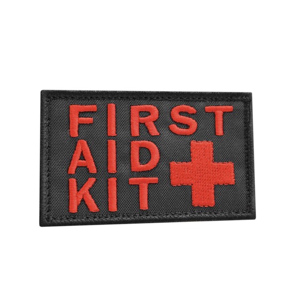 LEGEEON First Aid Kit 2x3.25 Red/Black IFAK Medic MED Trauma Paramedic Morale Hook Patch