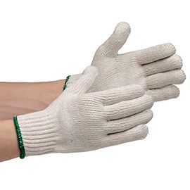 Midori Anzen Specially Spun Gloves No. 8, Slightly Thick, Durable, Sarashi (White Cloth), 12 Pairs