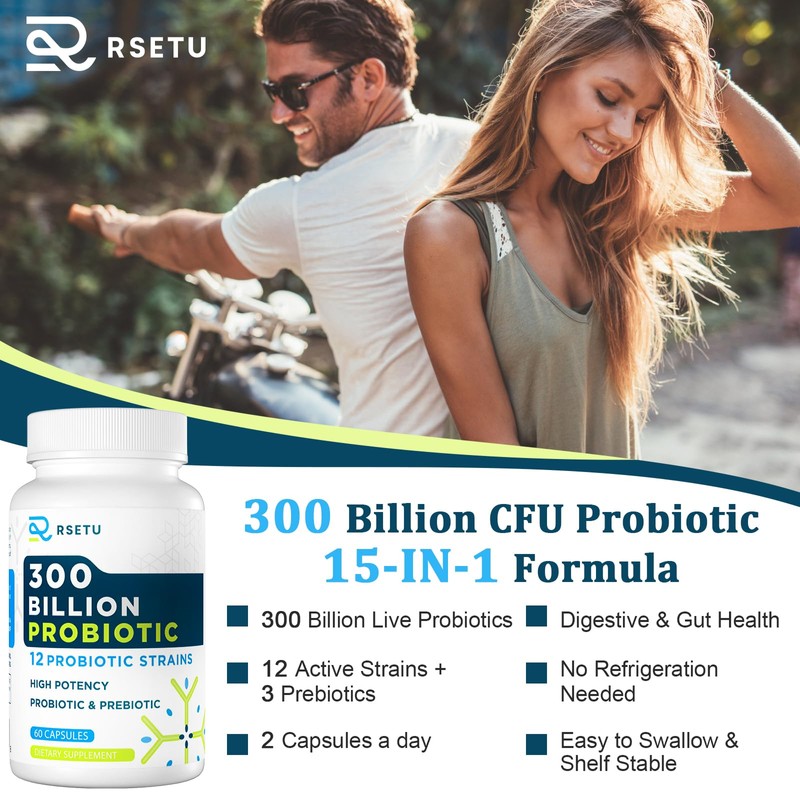 Zwllood 300 Billion CFU Probiotics, Probiotics - 12 Strains Probiotics