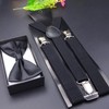 CHROME CRANE BLT042 Men's Suspenders Rubber Belt, Simple, Stylish, Necktie,