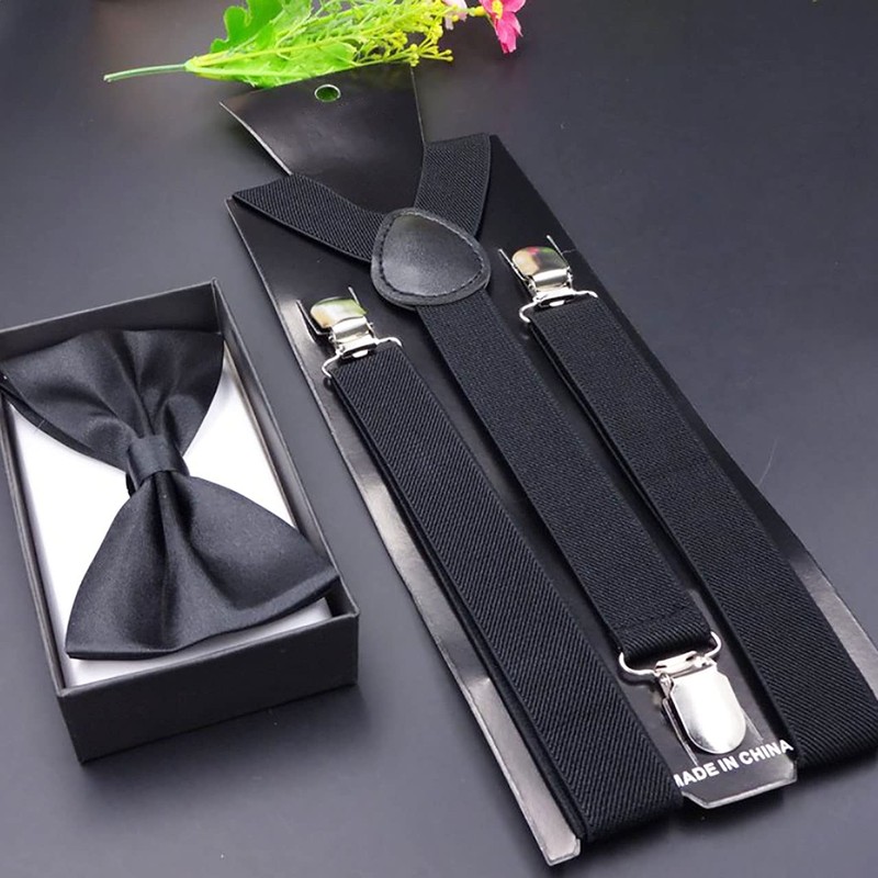 CHROME CRANE BLT042 Men's Suspenders Rubber Belt, Simple, Stylish, Necktie,