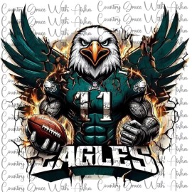 Handmade Sublimation Print Transfer Eagles Football Ready Press Paper Ink Heat Transfer