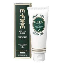 E-Fine Cleansing Creamy Foam, 4.2 oz (120 g) x 2 Bottles, Bitken Enzyme Power Facial Cleanser, Gentle on Your Skin, Decomposes and Removes Dirt