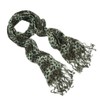 Elegant Leopard Animal Print Scarf with Fringe, Gray/Brown
